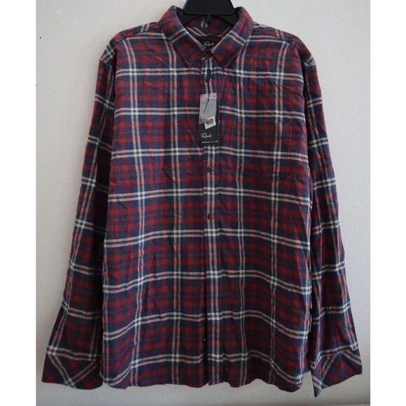 Rails Men’s Sz XL Navy/Red/Cream Felix Plaid Button-Down Flannel L/S Shirt - Picture 1 of 12